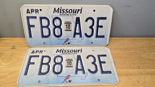 Matching Pair Movie Television TV Prop Missouri License Plates FB8A3E