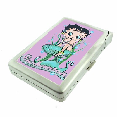 Boop Enchanted Mermaid Cigarette Case w/Built in Lighter Metal Wallet