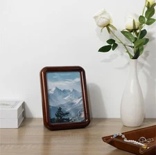 Retro Pinewood Picture Frame Natural Dark Wood 5x7 12.7cm X 17.8cm Photo Frame