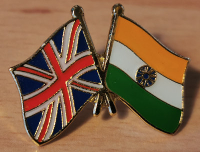 UK & INDIA Indian FRIENDSHIP Flag Metal Lapel Pin Badge Great Britain