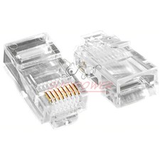 New Internet Gold Plated Cable Modular Plug Adapter RJ45 8P8C CAT5E 2PCS 