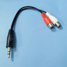 RCA Audio Cable to 3.5mm Stereo Jack Male to Female plug Converter Adapter