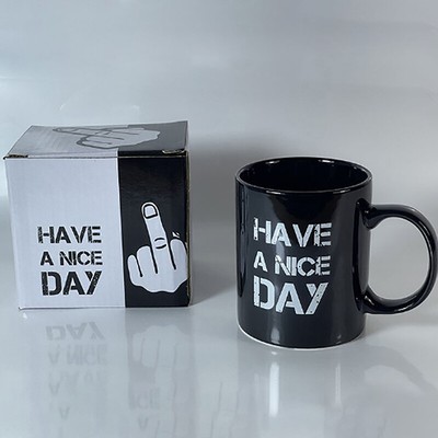 Creative Have A Nice Day Coffee Mug Middle Finger Funny Cup For Coffee Milk ·:J