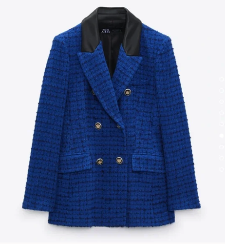 zara combination textured blazer