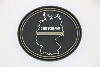 Klettpatch Rubberpatch oval ca. 7x6cm thin grey silver line Deutschland Justiz