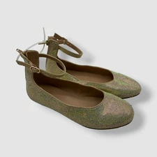 $40 I.N.C. International Concepts Girls Gold Elise Ballet Flat Shoes Size 4