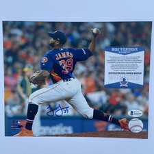 Josh James Signed 8x10 Photo Autograph Beckett COA Houston Astros BAS MLB