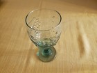 Libbey Orchard Fruit Spanish Green Glasses Footed Goblets Lot 3  Embossed 7" — photo 4