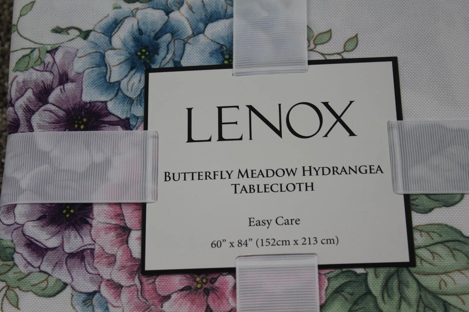 Lenox Tablecloth Butterfly Meadow Hydrangea White Spring Floral Flower 60X84 NWT - Image 2 of 4