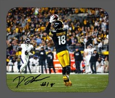 Alfombrilla de ratón autografiada facsímil Diontae Johnson Pittsburgh Steeler artículo #9631