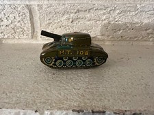 VINTAGE TIN LITHO Toy MADE IN JAPAN M.T. 108 MINI GREEN TANK FRICTION 2.75"