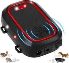 Battery Powered Ultrasonic Rodent Repellent with Strobe Light for Car Under Hood