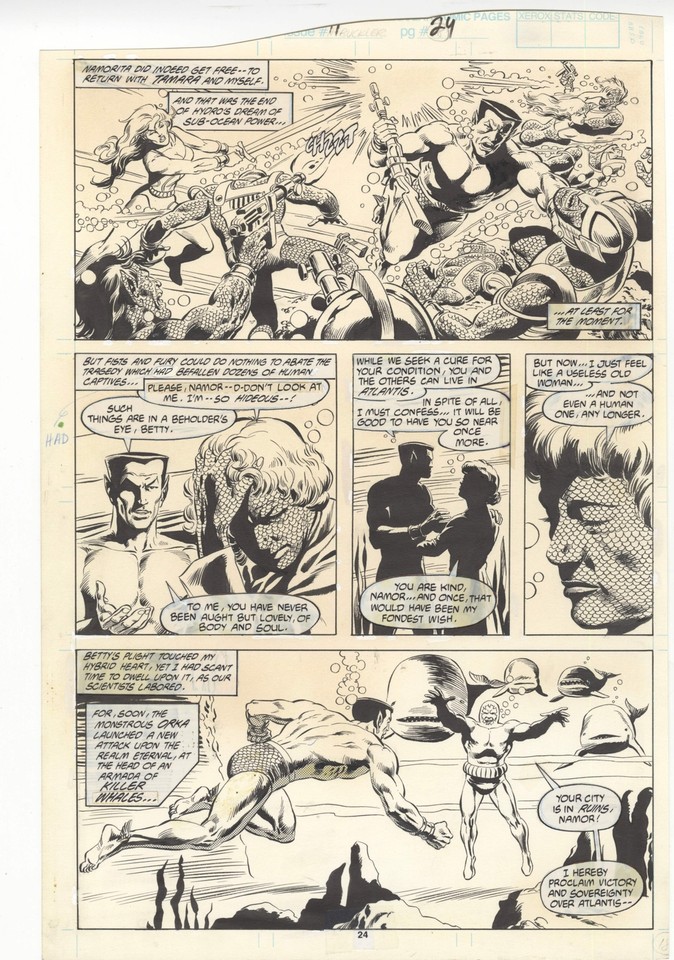 Saga of the Sub-Mariner #11 pg 24 Original Art by Rich Buckler - THOR Comic Art