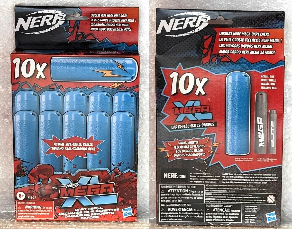 Nerf Mega XL Dart Refill, Includes 10 Nerf Mega XL Whistler Darts 