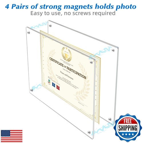 JUOIFIP 12x16 Acrylic Picture Frame, No Drill Wall Mounted Frameless Photo Fr - Picture 2 of 5