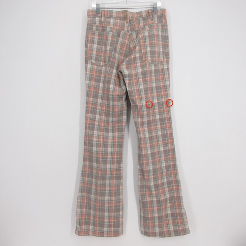 Vintage 1970s Levis Bell Bottoms Flared Pants 32x34 Red Blue Plaid Talon Zip USA - Picture 12 of 13