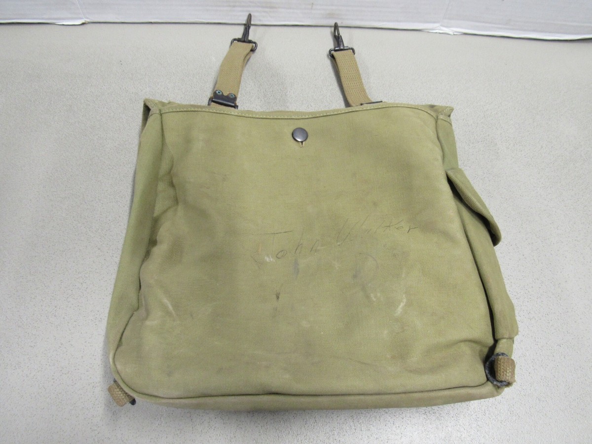 WW2 US M1936 Rubberized Musette Bag 1943 SCHOLNICK SHOE COR