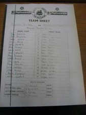 01/01/2001 Teamsheet: Boston United v Kettering Town  (Black & White single shee