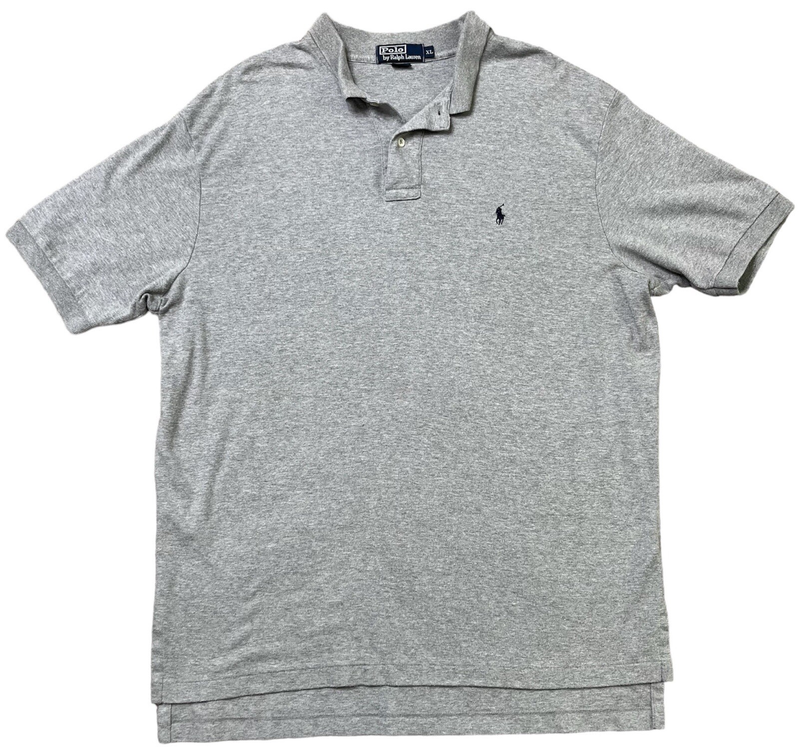 Polo Ralph Lauren camicia manica corta colletto uomo taglia XL cotone grigio blu pony