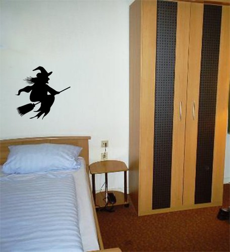 Calcomanía de Halloween de dormitorio de pared arte de pared bruja espeluznante imagen - Imagen 3 de 4