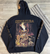 SEPULTURA vintage Arise 00s Hoodie Black hand over printed M