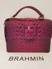 💜 NWT 💜 Brahmin 💜 SMALL HALLIE in SUGAR PLUM Top Handle Satchel 💜GENLeather 