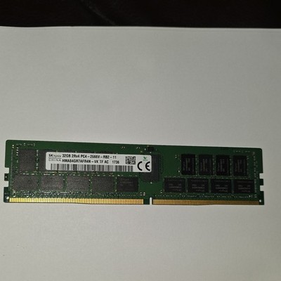 SK hynix 32GB DDR4 RDIMM PC4-2666V 288-Pin ECC Registered RAM HMA84GR7AFR4N-VK