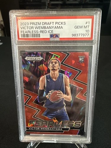 2023 Panini Prizm Draft Picks Fearless Victor Wembanyama #1 Red Ice Prizm PSA10