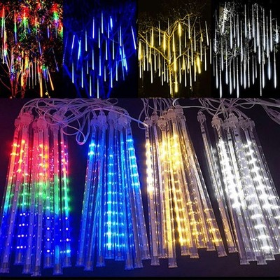 Meteor Shower LED Lights Waterproof Light Tube String Garden Outdoor Decor