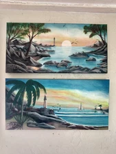 art Paintings  10 x 20 light house seascape paintings by Tar Valadez item #10957