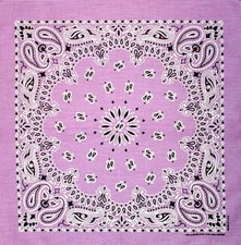 22" Paisley Bandana Handkerchief Scarf Assorted Pastels 100 Cotton Made In USA