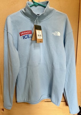 NWT The North Face Men's Double Knit 1/2 Zip Fleece Blue Smirnoff Ice Size S￼