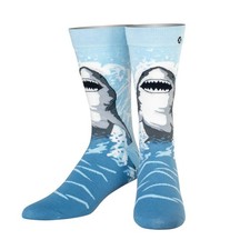 Odd Sox Men's Great White Knit Crew Socks 6-13, Jaws