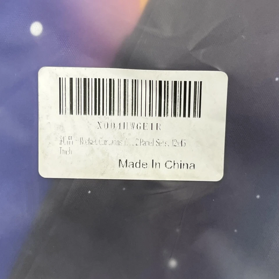 Cortina de ventana espacial de nave cohete panel individual para habitación de niños varilla de bolsillo planetas azul Foto 4 de 4