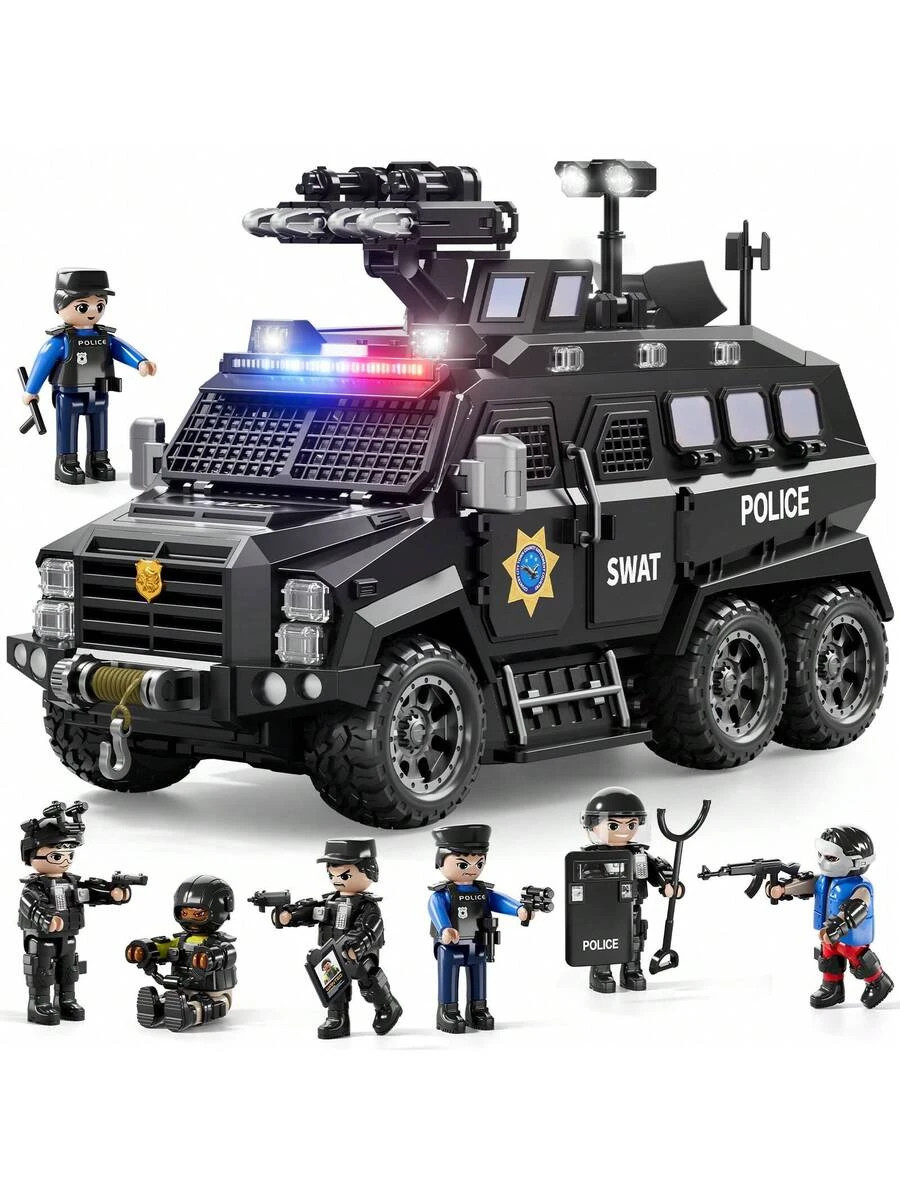 NEW Police Car Kids Play Vehicles Trucks Toys Set w/ Lights FREE SHIPPING