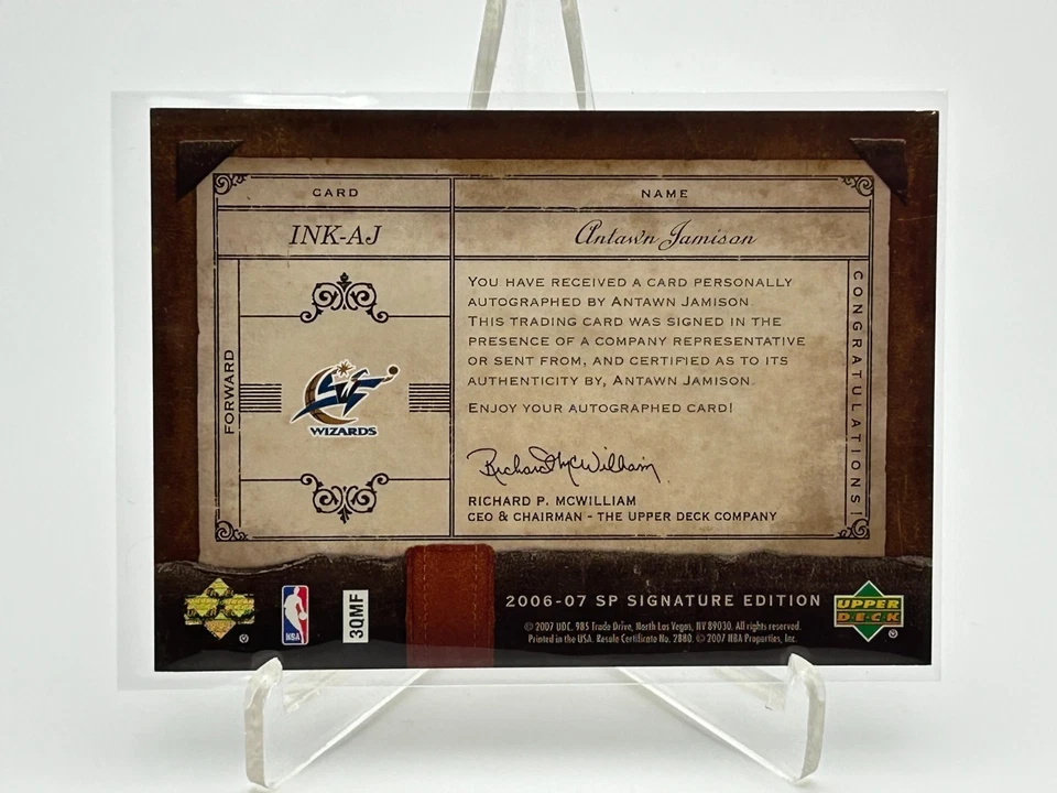 Antawn Jamison autograph card 2006-07 SP Signature Inkscriptions /100 UNC - Image 2 of 2