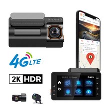 4G LTE Dash Cam 3 Channels 2K Wifi 360 Degree...
