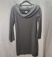 Splendid Women's S Cowl Neck Gray Sweater Dress Classic Comfort