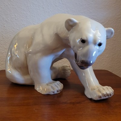 sehr großer Eisbär L 35 cm Porzellan Bing & Gröndahl B&G Copenhagen #1857 Top