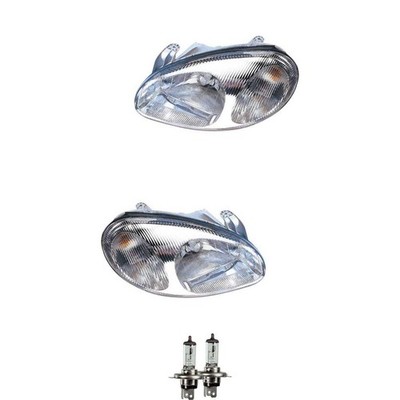 Halogen Scheinwerfer Set H4 für Daewoo Lanos Stufenheck inklusive Lampen