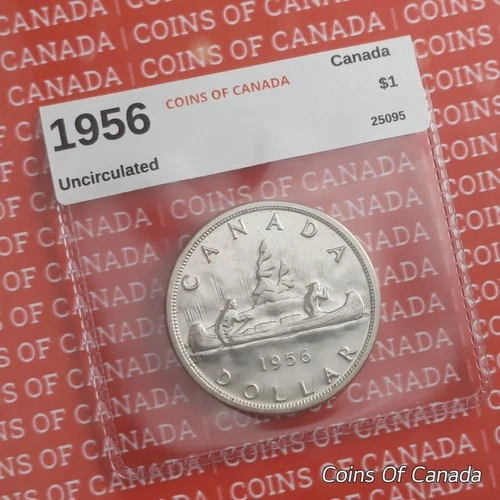 1956 Canada $1 Silver Dollar Coin Uncirculated - Low Mintage #coinsofcanada