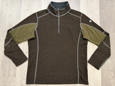 Kuhl Men  s Brown/Olive Revel Kashmira 1/4 Zip Fleece Pullover - Small
