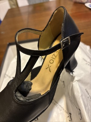 Capezio Women's Size 6 M Charlotte 829W Ballroom Shoes Black Made In Italy