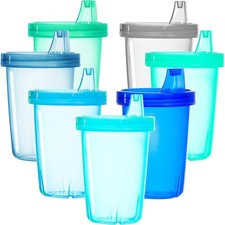 7 Pack Kids Sippy Cups, 7 Coastal Colors, 10 ...