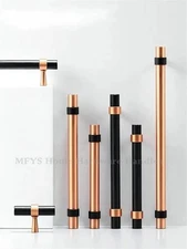MFYS Black Copper Drawer Pulls Modern Kitchen T Bar Knobs Handles Dresser Handle