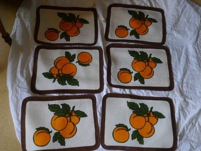 70er Jahre 6 Tischsets Jute Stil Graziela