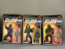 Lot Of 3 Super 7 ReAction GI Joe 3.75 Action Figures- Free Shipping