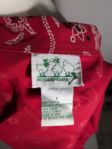 The Quacker Factory Blazer Sise S red bandana print paisley beaded - Picture 13 of 13