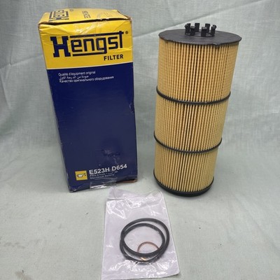 Hengst E523H D654 Engine Oil Filter Cartridge w/ Seals OEM