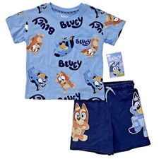 Bluey Bingo Two Piece Set Short Sleeve and Shorts Clear Sky Size 5T NWT